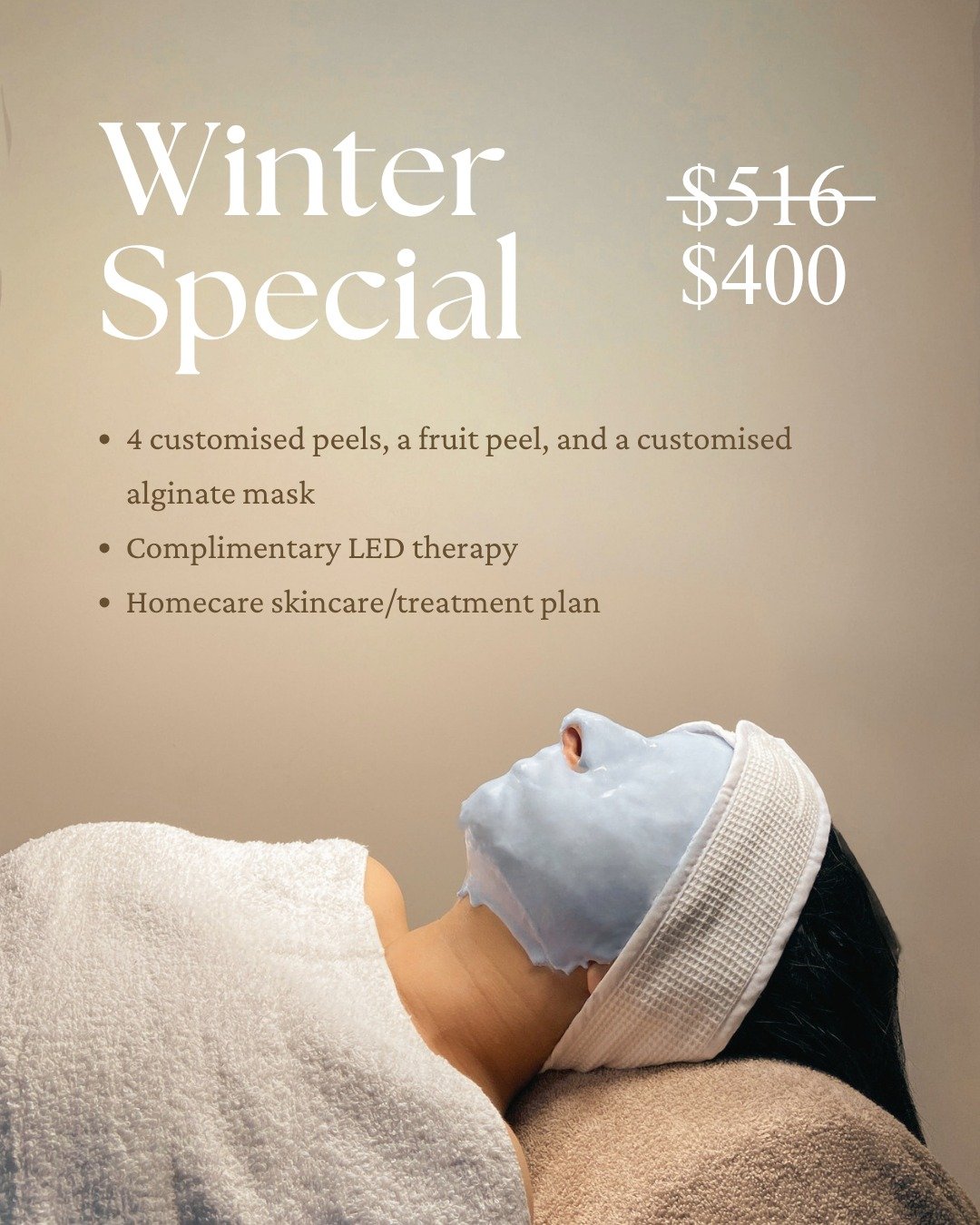 Escape the winter blues and book in a facial. 

Save $116 with our new winter special. 

Call, DM, or email to book. 

#pointcook #melbourne #westmelbourne #skincare #skincaremelbourne #skincarewestmelbourne #skincarepointcoom #skincareclinic #medspa