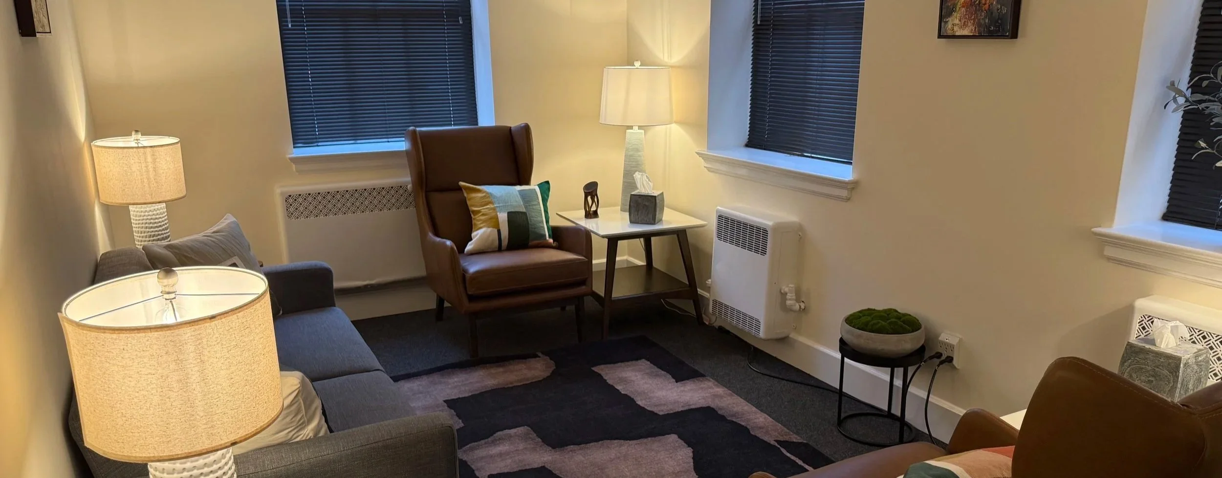 Therapy-focused psychiatry in New Haven: Talk therapy room