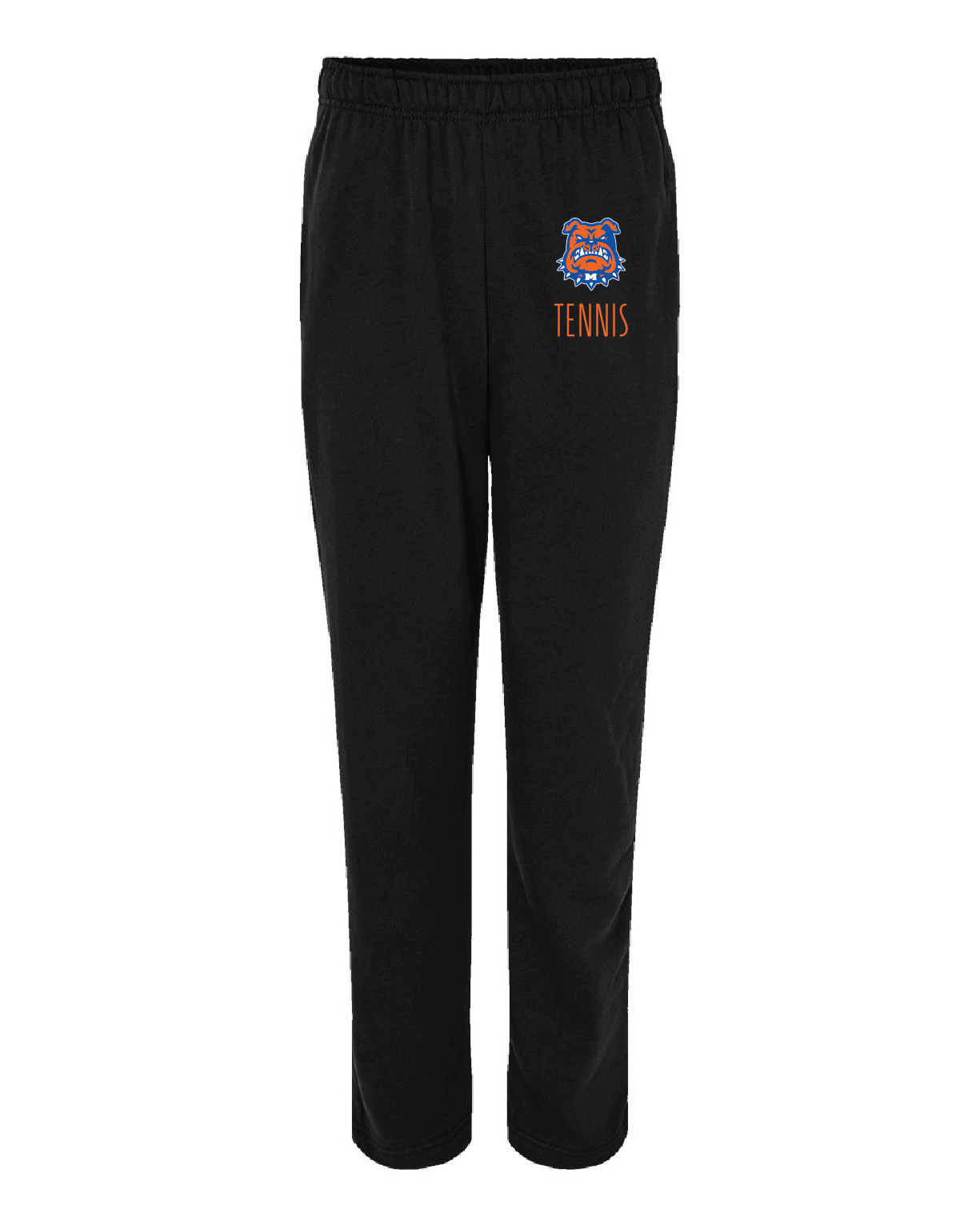 🏃‍♂️ Open-Bottom Sweatpants – Black (Dawgs Tennis)