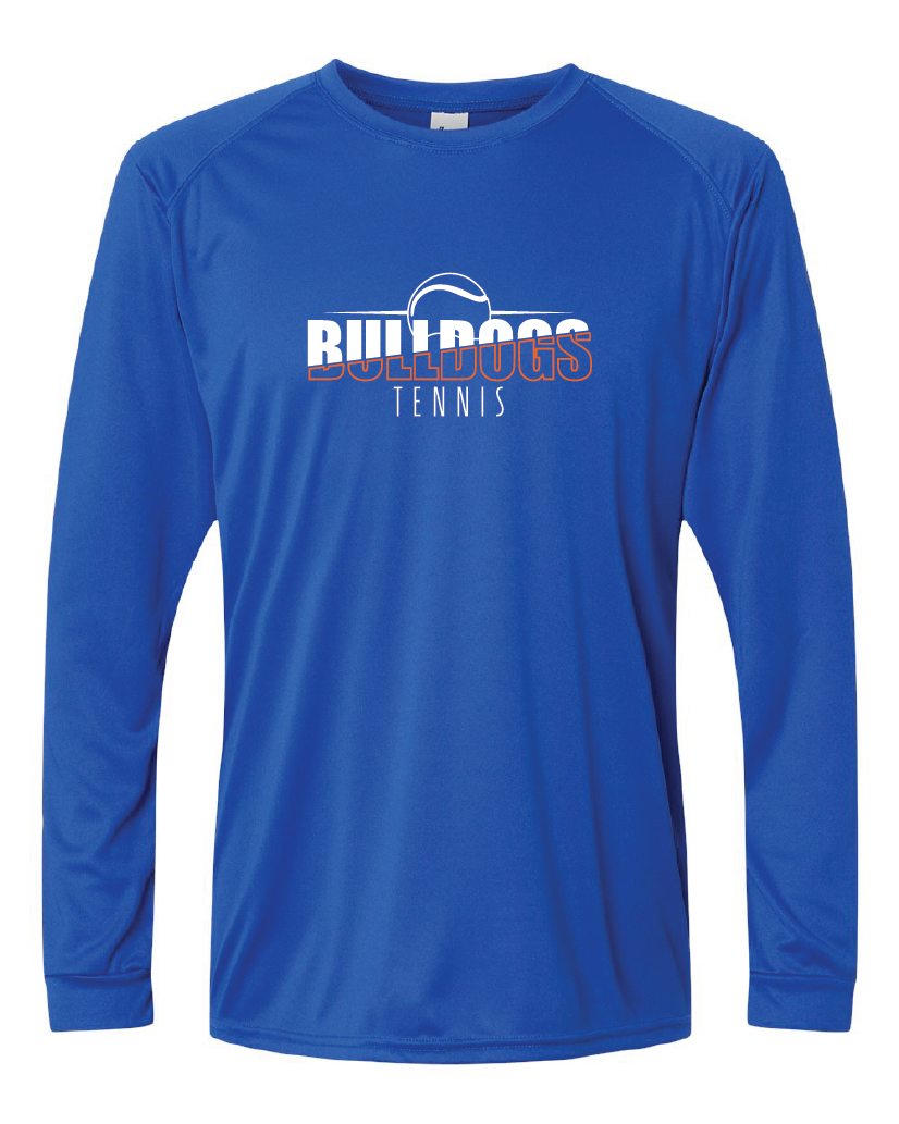 🎾 Long Sleeve Performance Tee – Royal (Bulldogs Tennis)