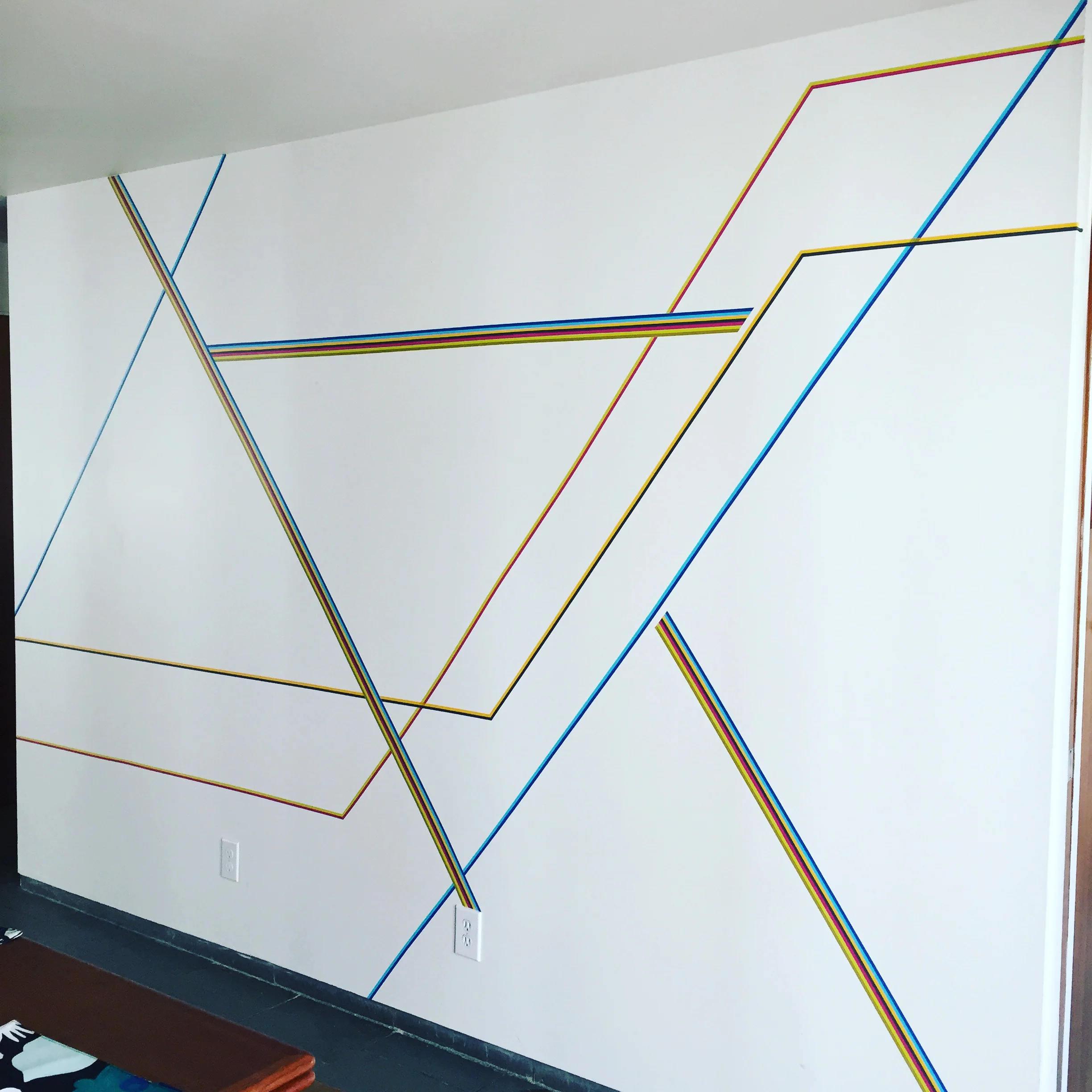 Washi tape wall mural 