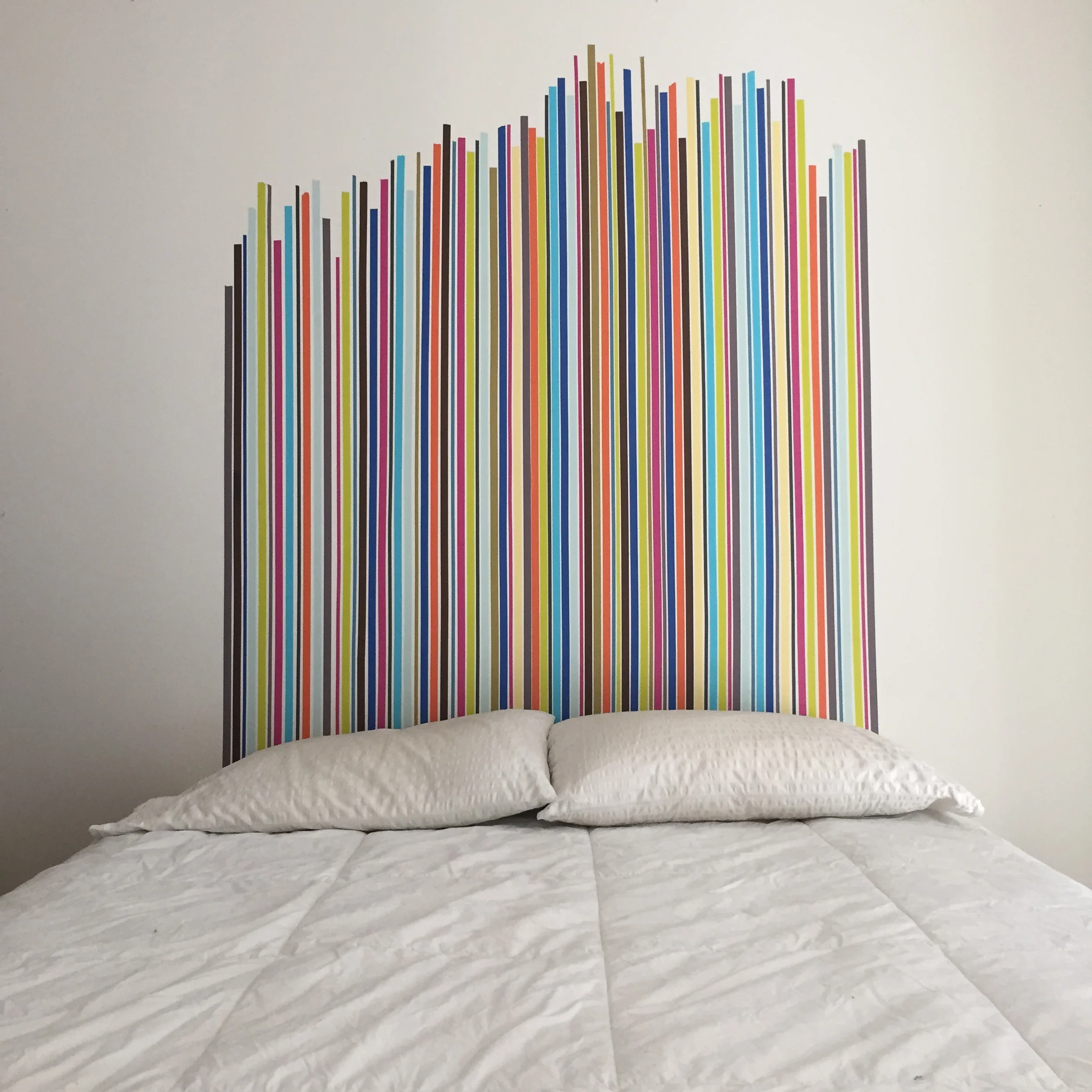 Washi tape wall mural in private home in Burlington, Vermont.
