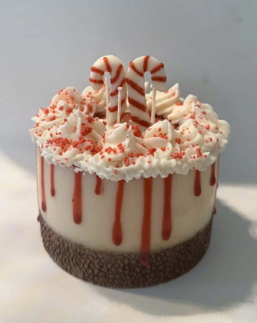 Candy Cane Cake Candle