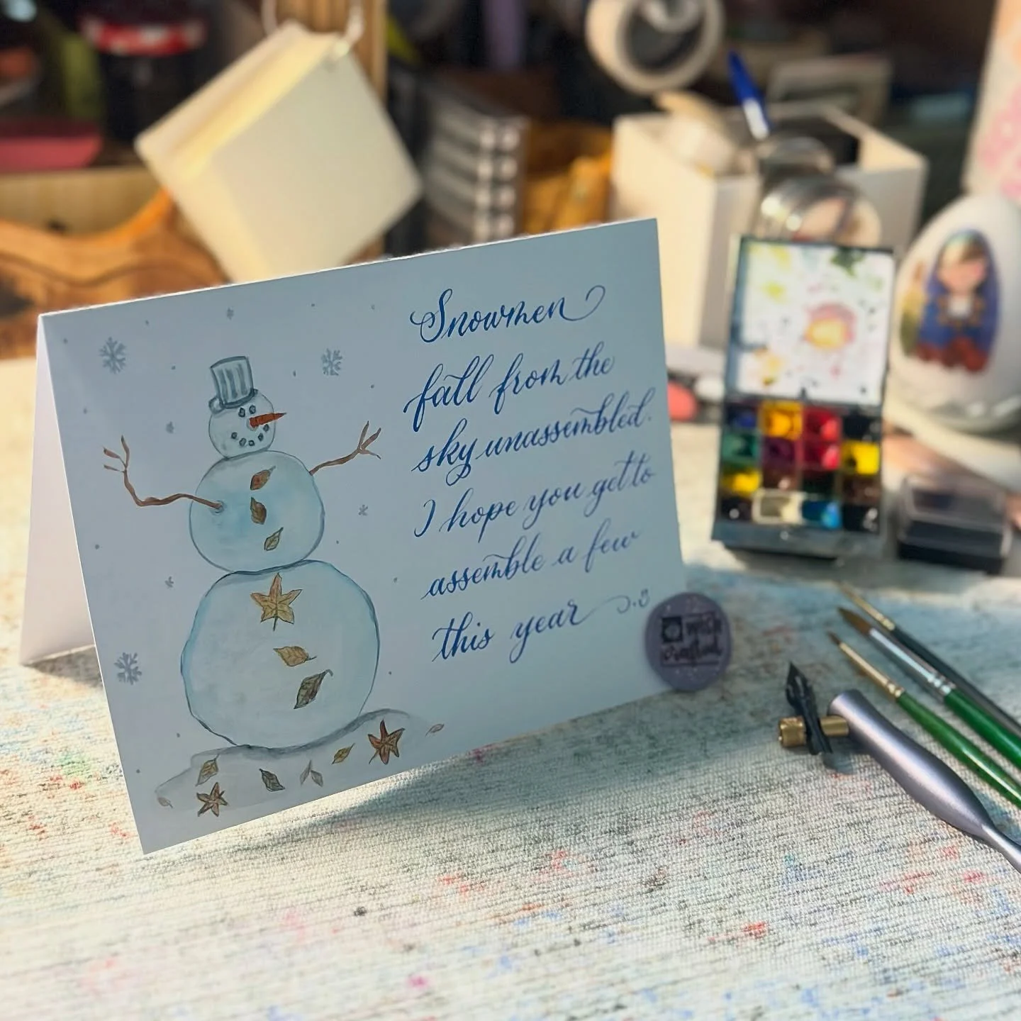 These are the snow-themed cards and bookmarks I made last year for the #HappyMailx2025. I had just joined the group then, and being new, I took so much time to make cards relevant to the theme. The experience was a good self-evaluation apart from all