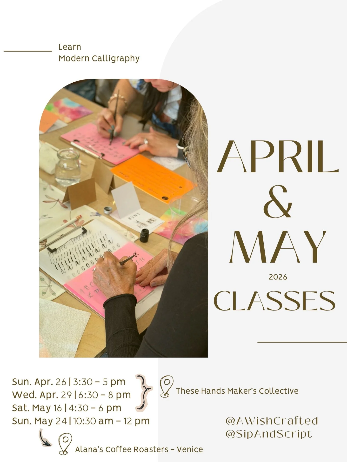 Make your next hangout a creative one ✨

Sign up for a #ModernCalligraphy class at SipAndScript.com (search Los Angeles in events). ✍🏽🫟
.
.
.
#awishcrafted #learncalligraphy #calligraphylove #rzooteaches