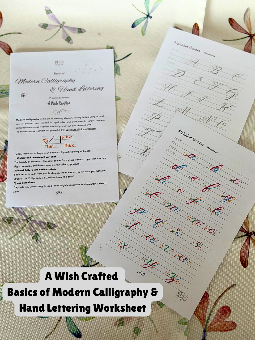 A Wish Crafted Basics of Modern Calligraphy & Lettering Worksheet