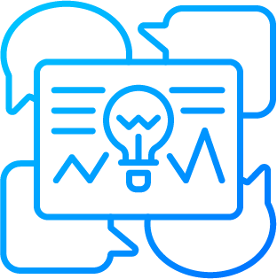 Abstract blue digital illustration of data analysis with charts and graphs on a monitor