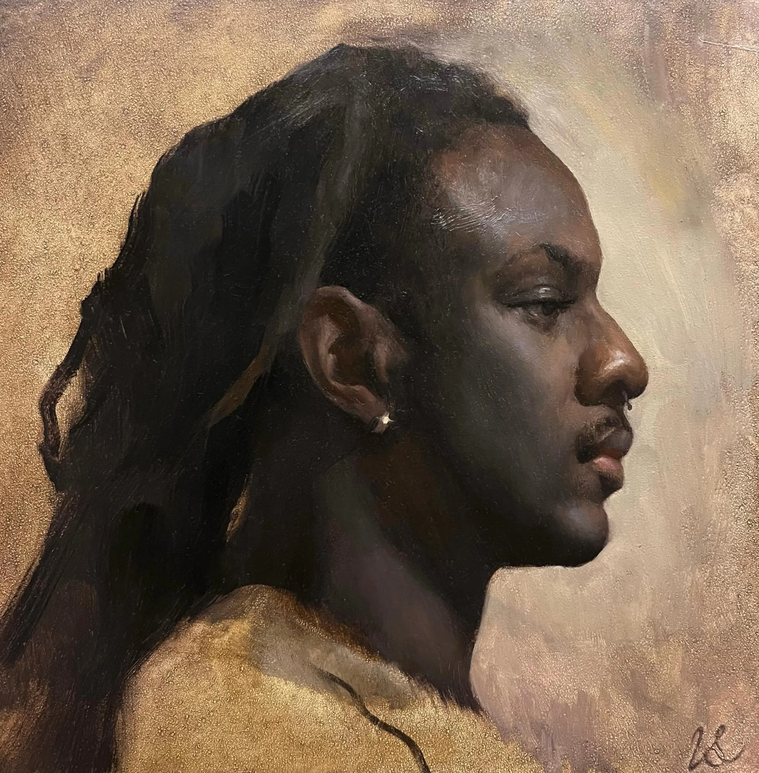 Portrait of @sonder.man 
8x8 oil on gessoboard 
Available 

@grandcentralatelier 

#fineart #oilportrait #realism #atelier