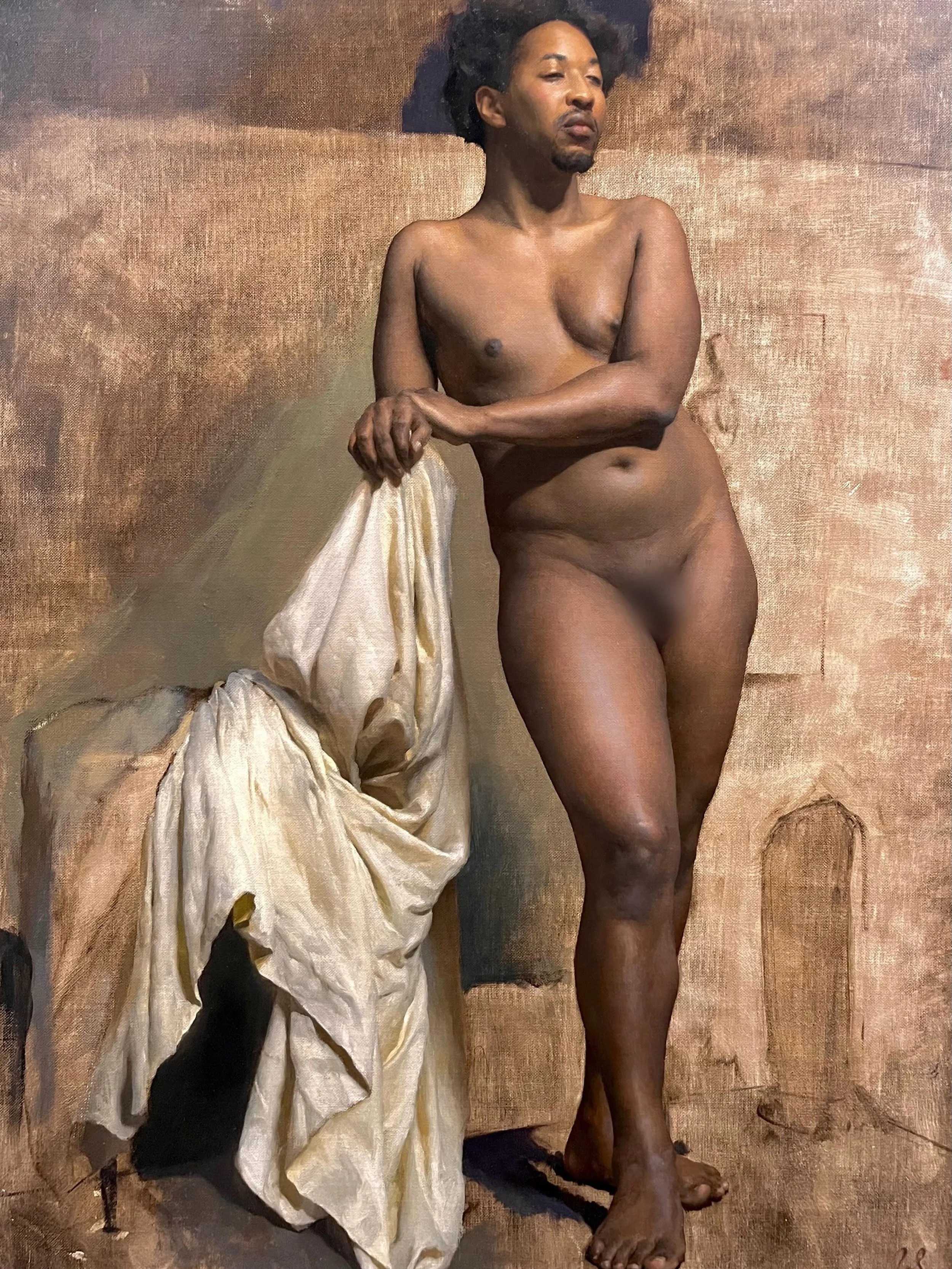 Figure painting of Ashari, with a drapery study done outside of class. From January, a 3-week pose
@grandcentralatelier 
18x24
Available 

.

#figurepainting #atelier #renaissancestyle #academicartist