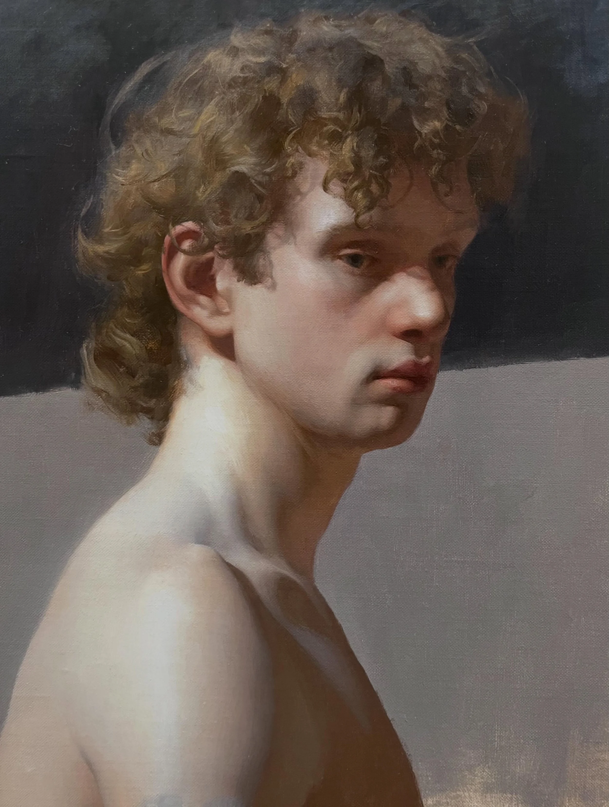 Portrait of Austin from February @grandcentralatelier.
It was such a joy to work with @austin.d.patterson and try to capture something of his depth &amp; sincerity.
14x18
NFS

.

#fineart #realism #oilportraits #portraitartistsofinstagram