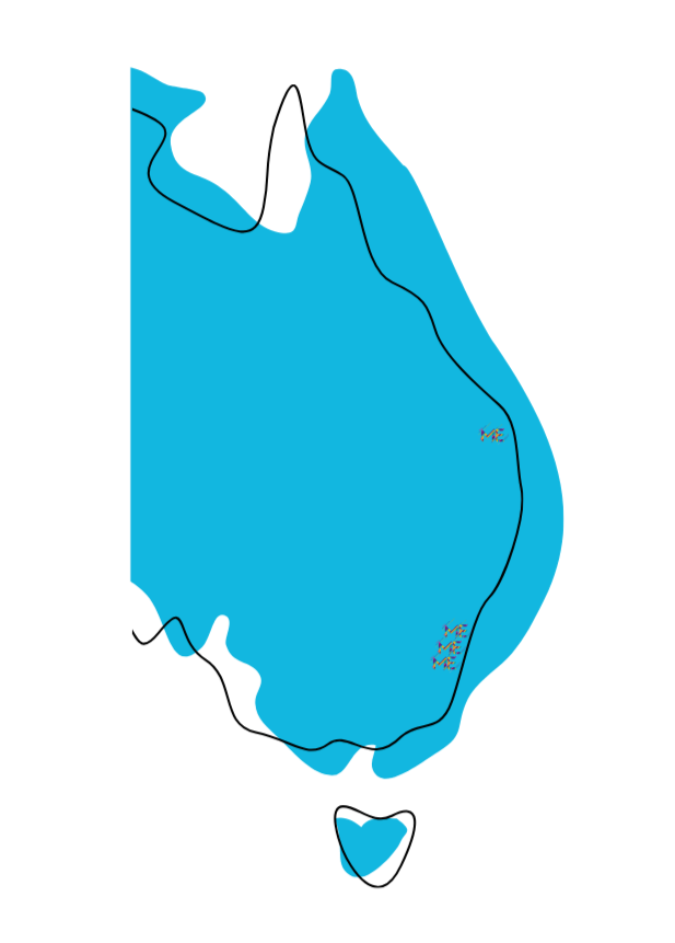 Map of Australia, East Coast