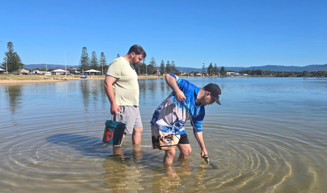 A participant fishing