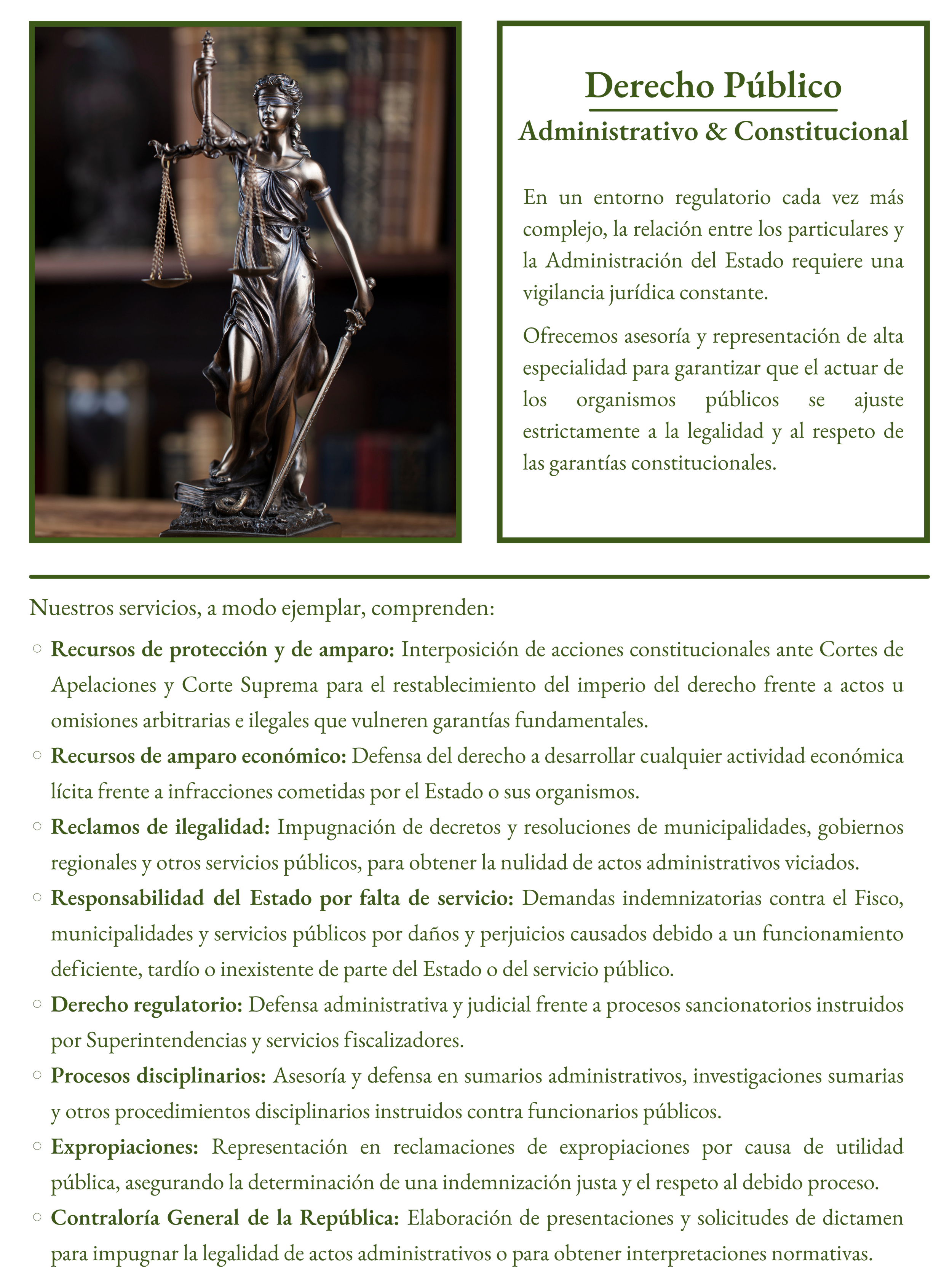 Estatua de la Justicia con venda en los ojos, sosteniendo una balanza y una espada, en un fondo de libreros de biblioteca.