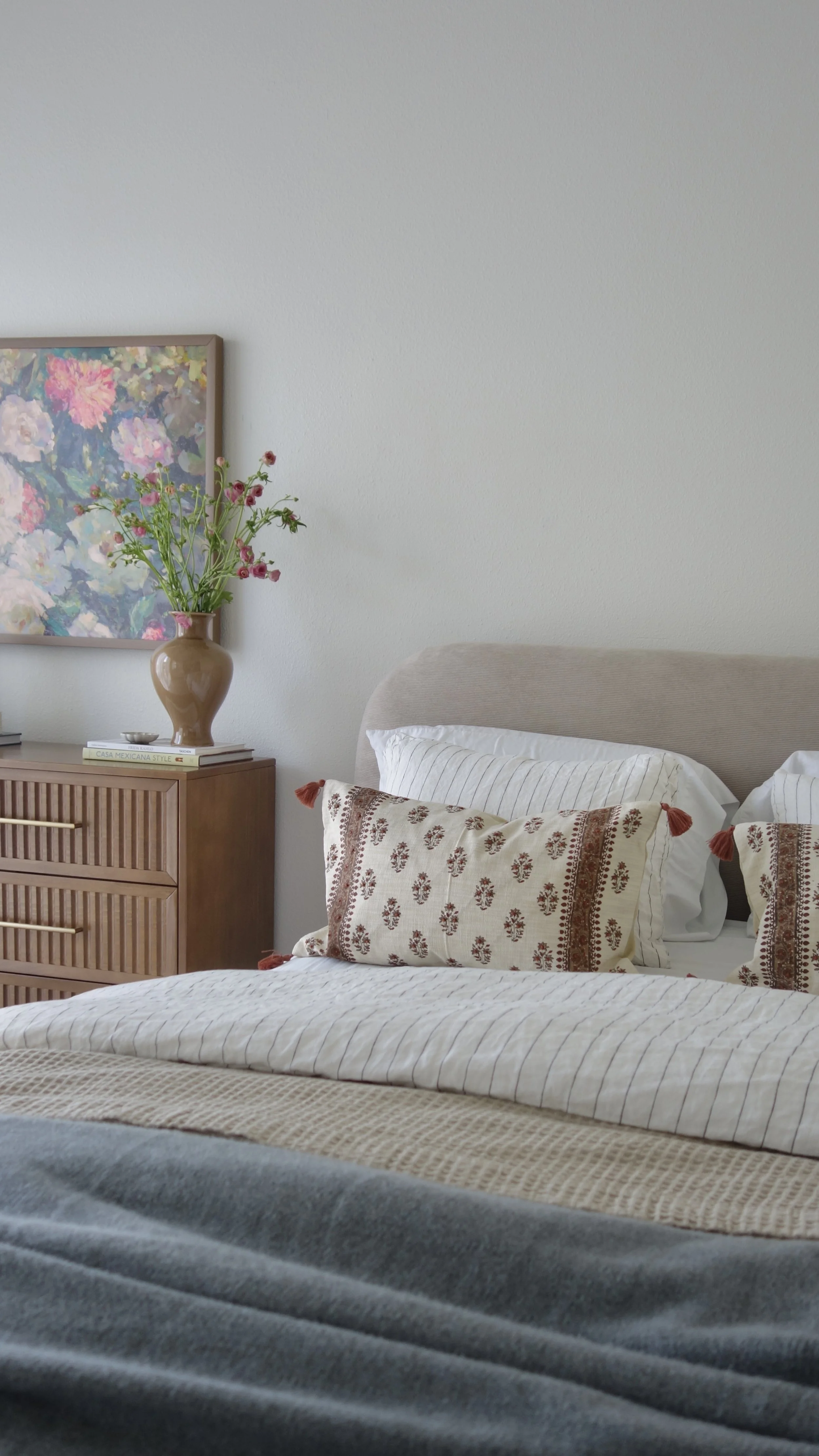 Timeless, layered, cozy bedroom