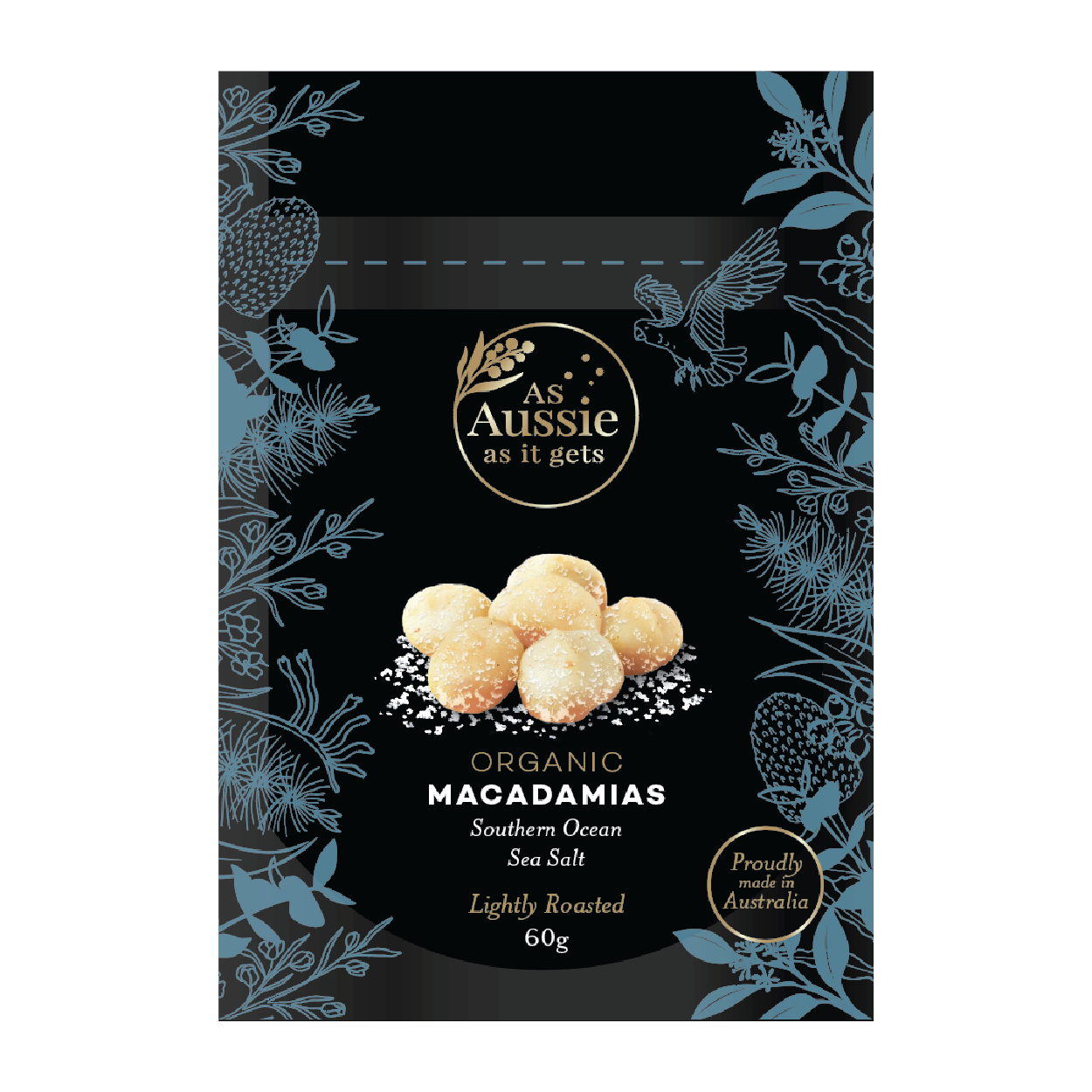 Organic Macadamias   Southern Ocean Sea Salt - Lightly Roasted