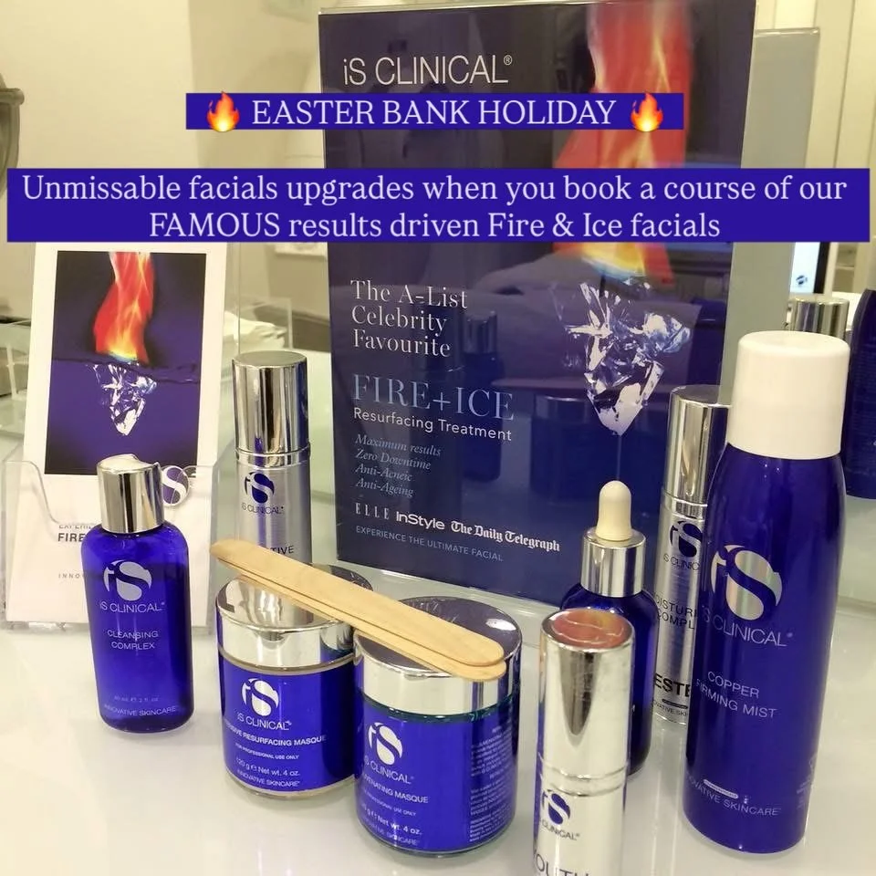 🚨LIMETED TIME - BANK HOLIDAY UPGRADE 🚨
⁠
Book a course of three Fire &amp; Ice facials and choose either:
⁠
🔥 Sculpta upgrade on every facial
(lift &amp; sculpt full face)

Or

🔥 Course of four RF eye treatments 
(tighten &amp; brighten) 
⁠
🔥Wor