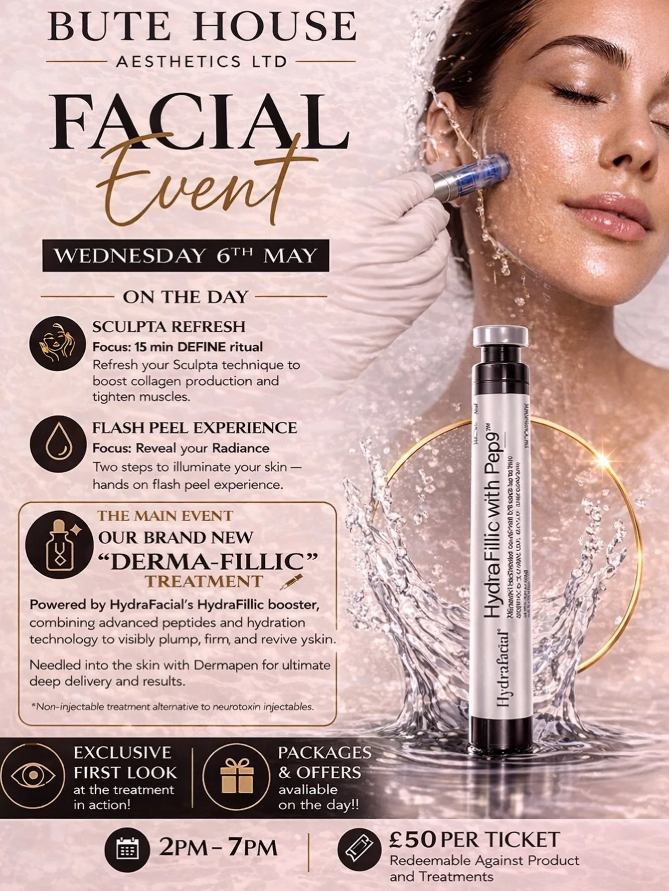 ✨Join us on Wednesday 6th May from 2&ndash;7pm for an afternoon/evening of skin, education, and exclusive experiences.

✨ What to expect:

* Live treatment demonstrations throughout the event
* The opportunity to try our Flash Peel experience yoursel