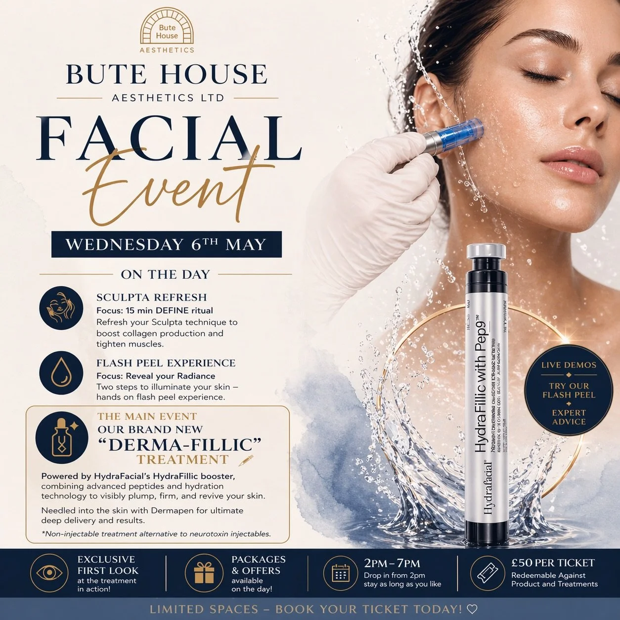 ✨Join us on Wednesday 6th May from 2&ndash;7pm for an afternoon/evening of skin, education, and exclusive experiences.

✨ What to expect:

* Live treatment demonstrations throughout the event
* The opportunity to try our Flash Peel experience yoursel