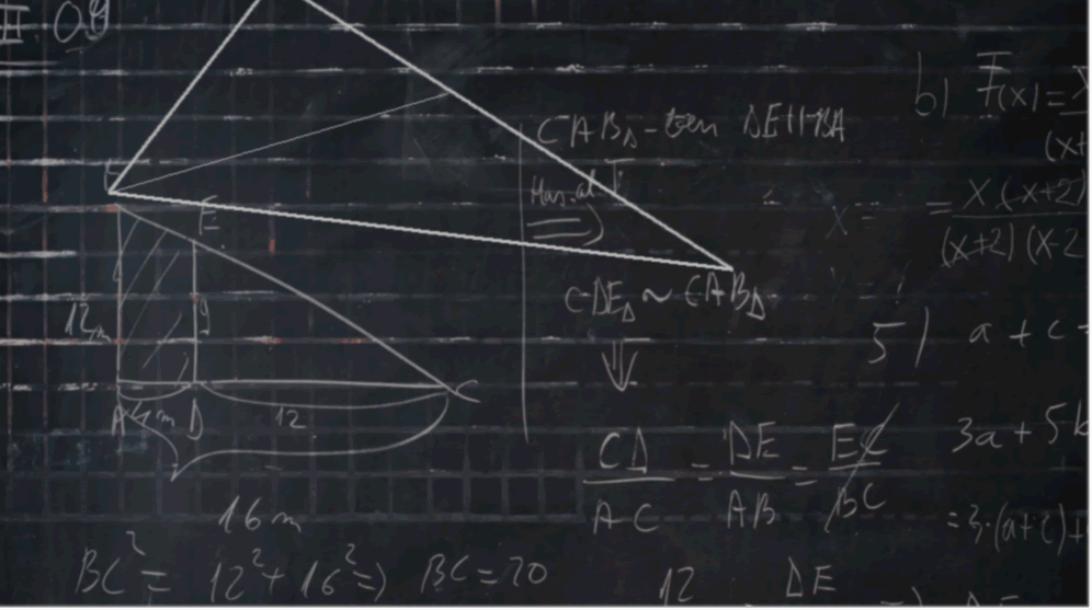 algebra and geometry illustration drawing on blackboard