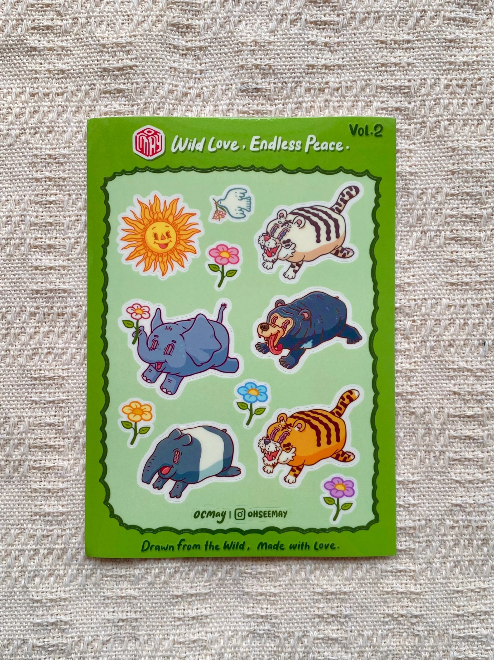 Malaysia cute & adorable wild animals sticker sheet Vinyl sticker Waterproof by OCMay