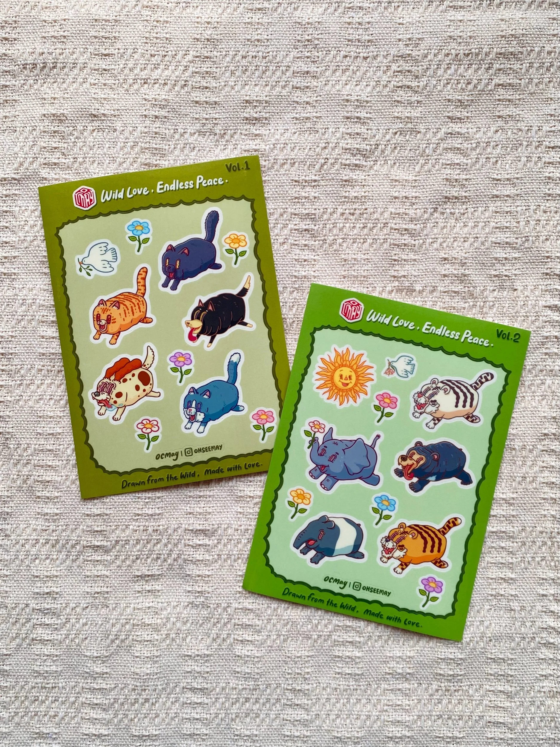 Malaysia cute & adorable animals sticker sheet Vinyl sticker Waterproof by OCMay