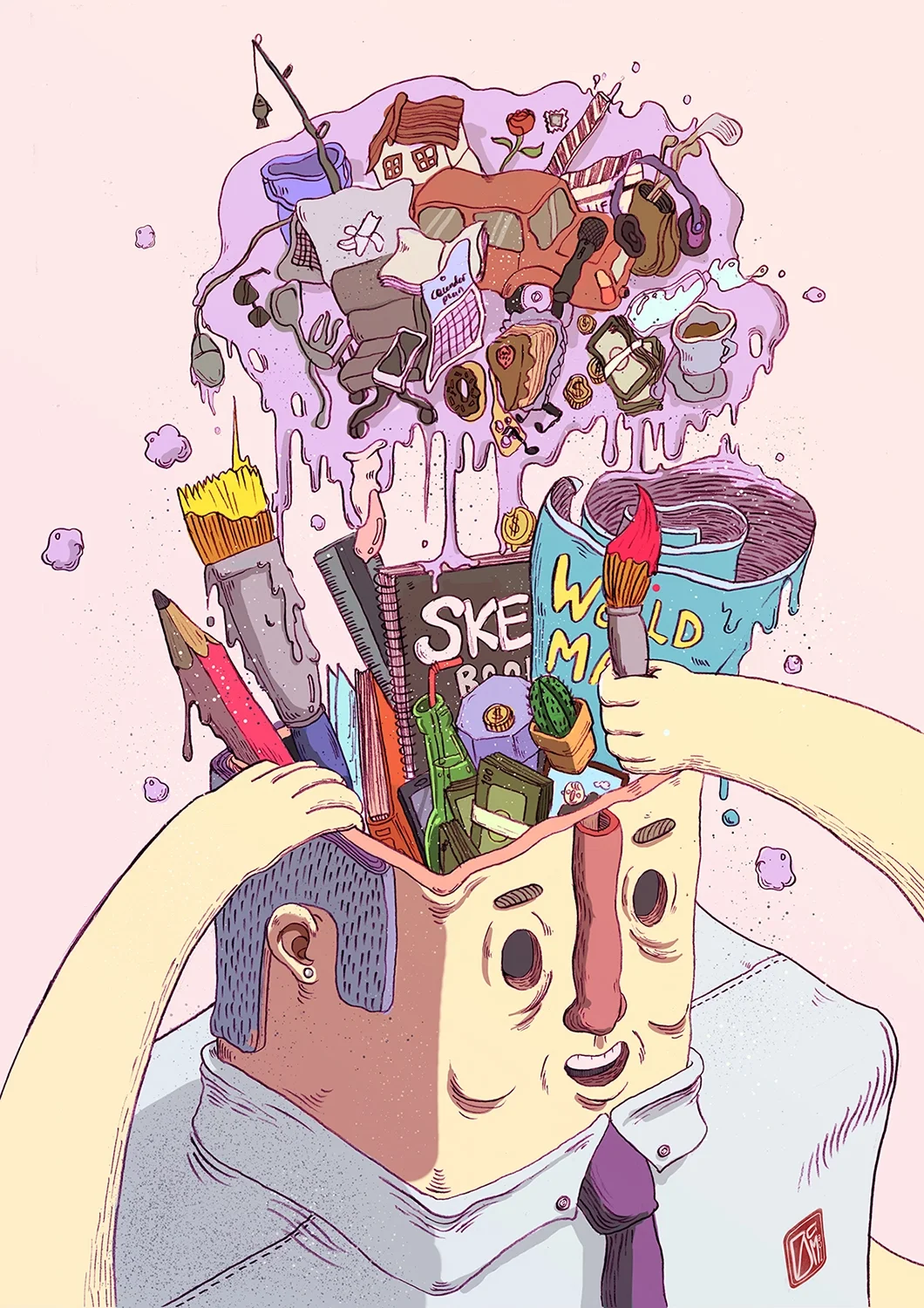 An illustration name "Imagination into Reality" from <Origin> series, by Malaysia artist OCMay