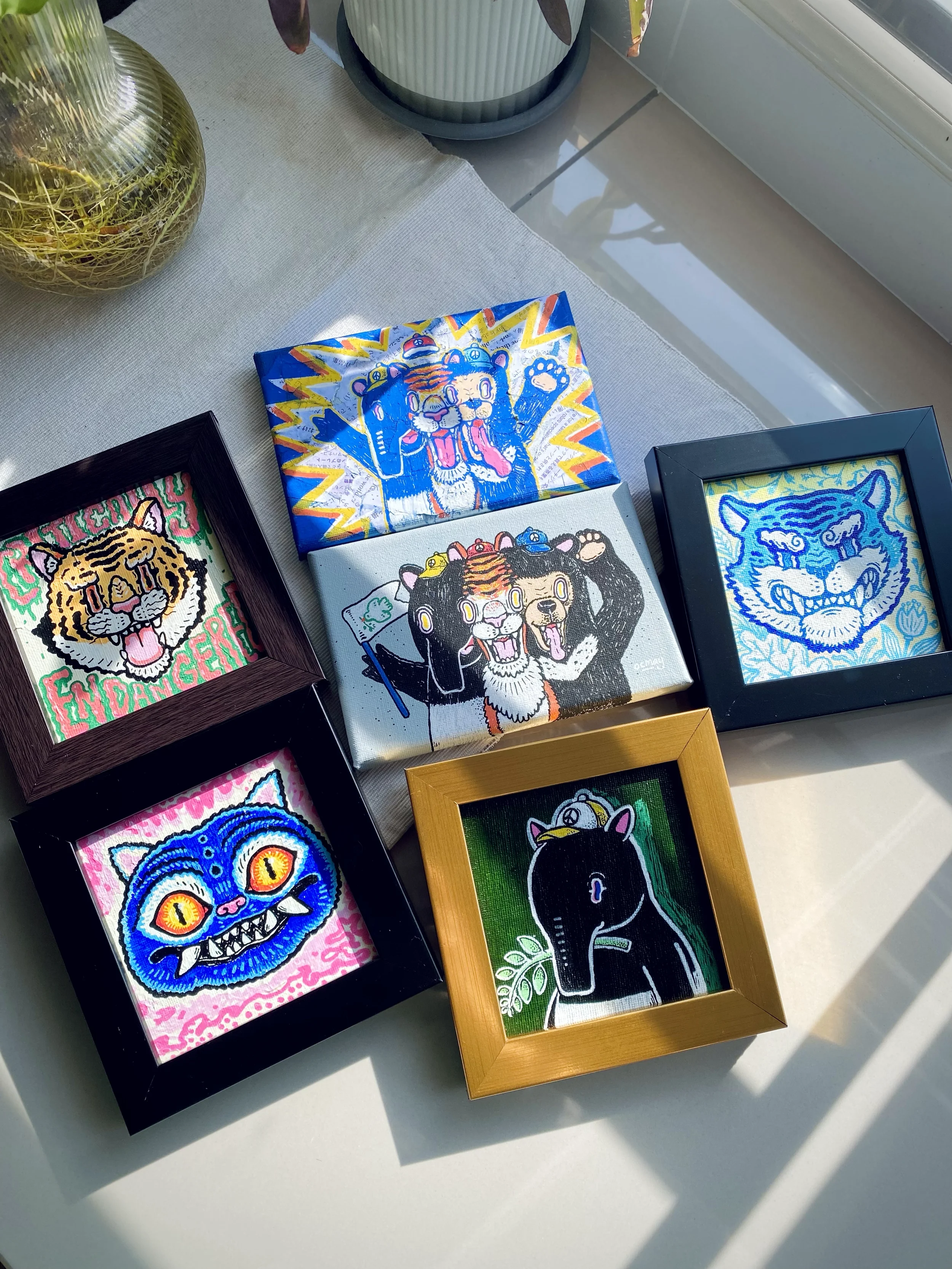 OCMay's acrylic painting on mini canvas