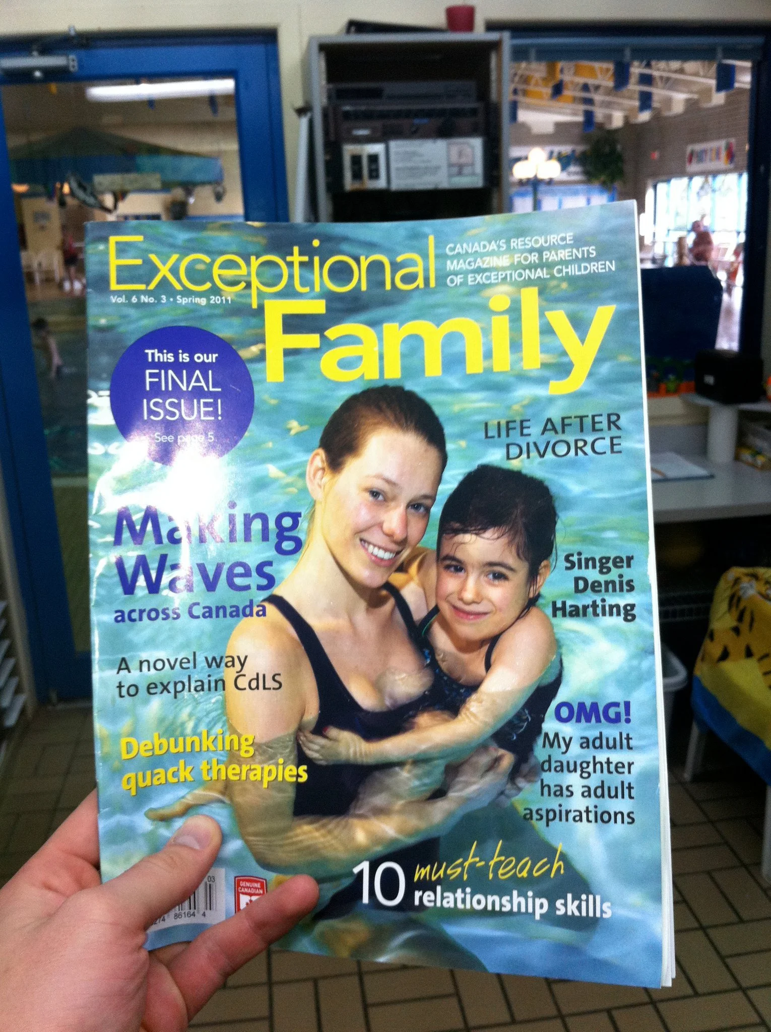 magazine titled "Exceptional Family", mentioning Making Waves