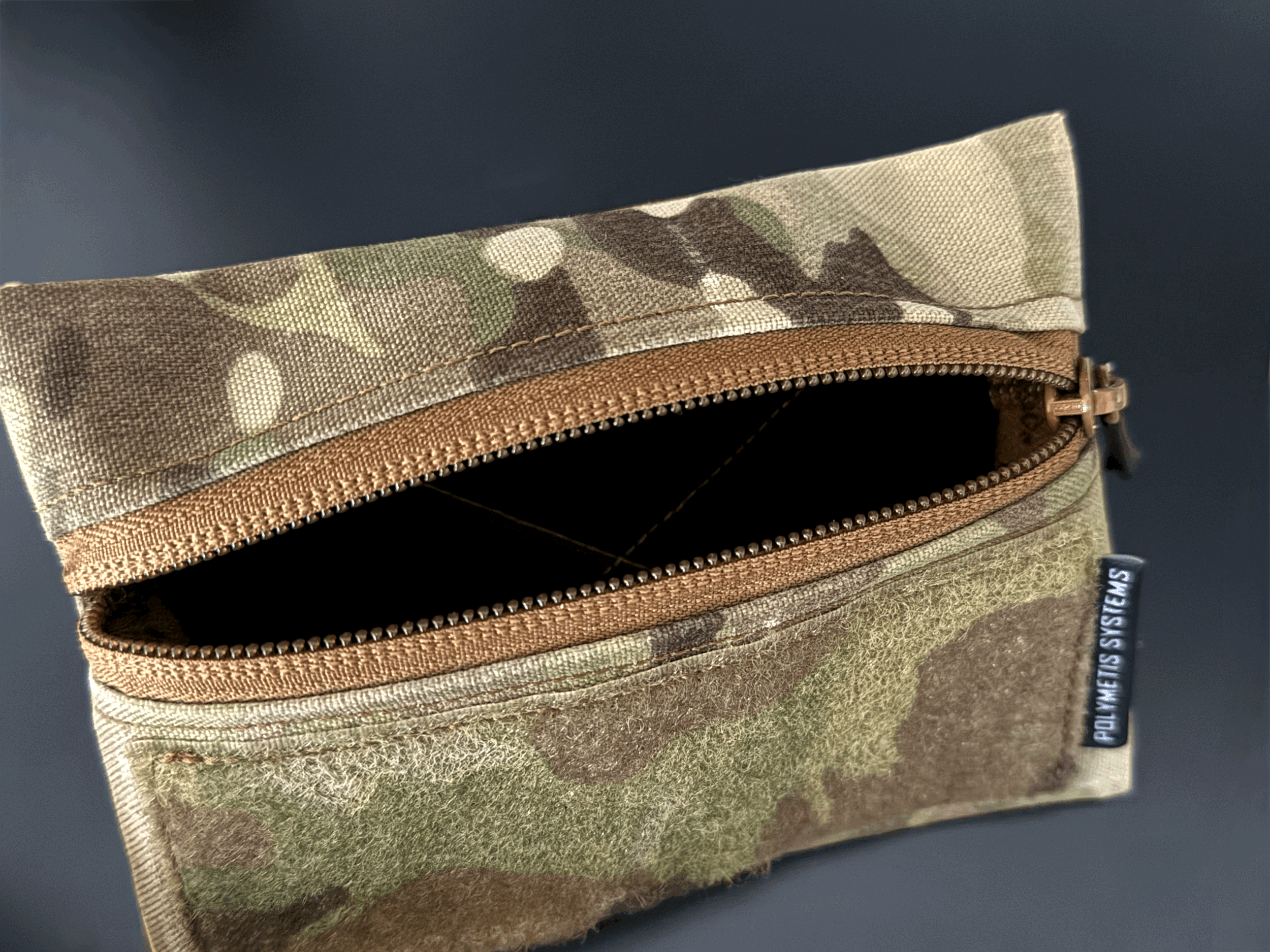 Poly Pocket 15x10 Admin Pouch for MOBAST System Bundeswehr Special Forces EGB KSK KSM Plate Carrier Small camouflage tactical pouch with MOLLE webbing and zipper closure in Crye Multicam