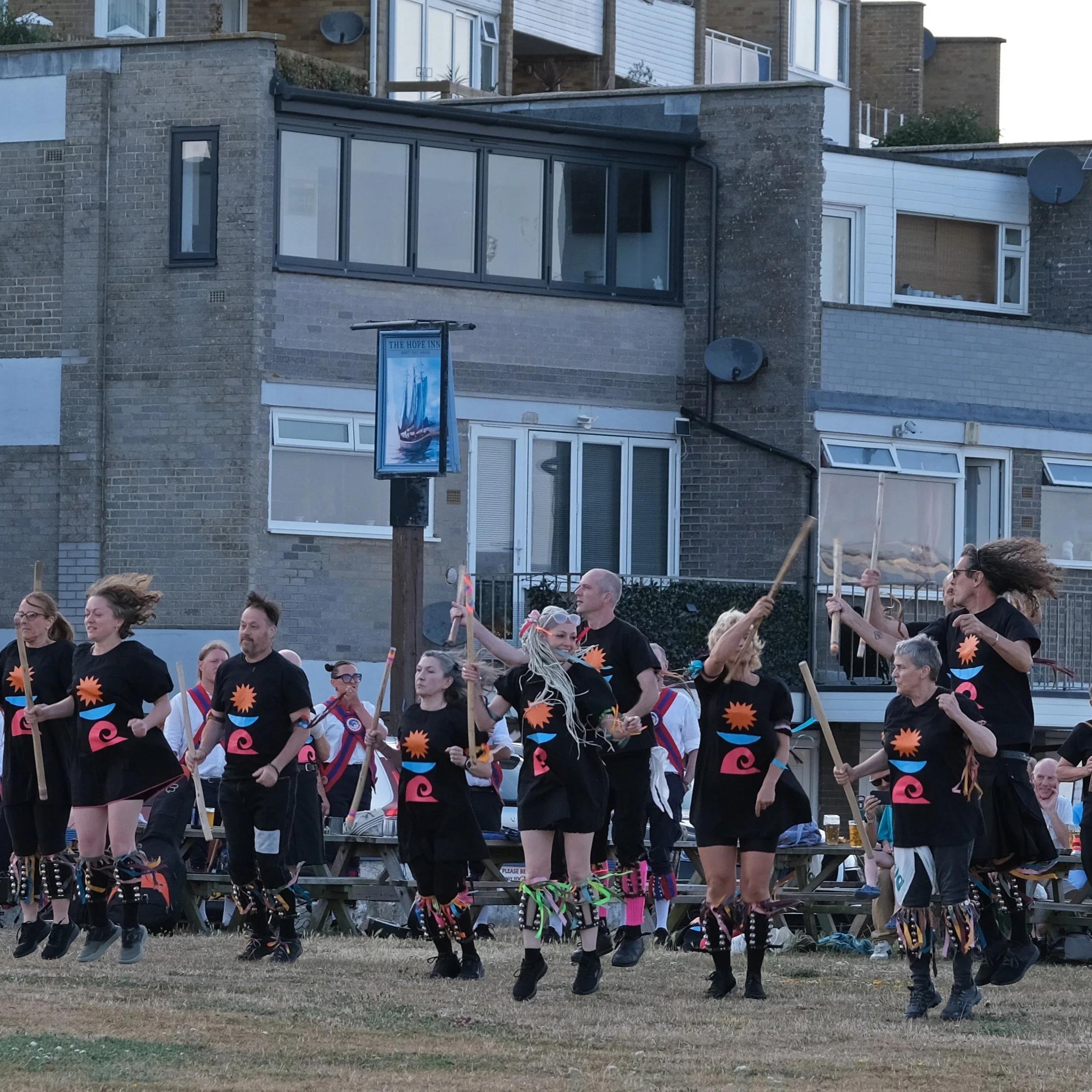 Outside the Hope Inn with Ditchling Morris