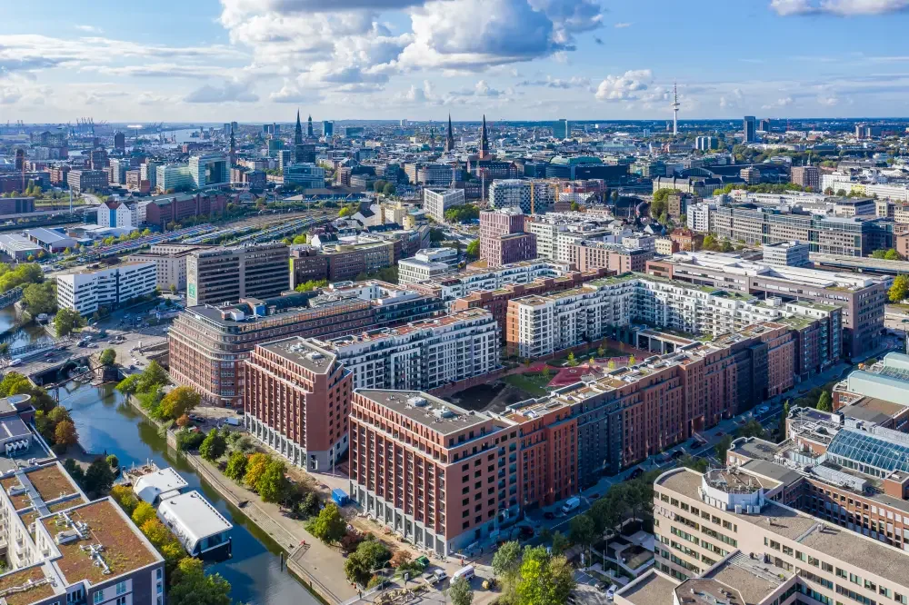 Hammerbrook mit Mittelkanal und Hamburg Mitte