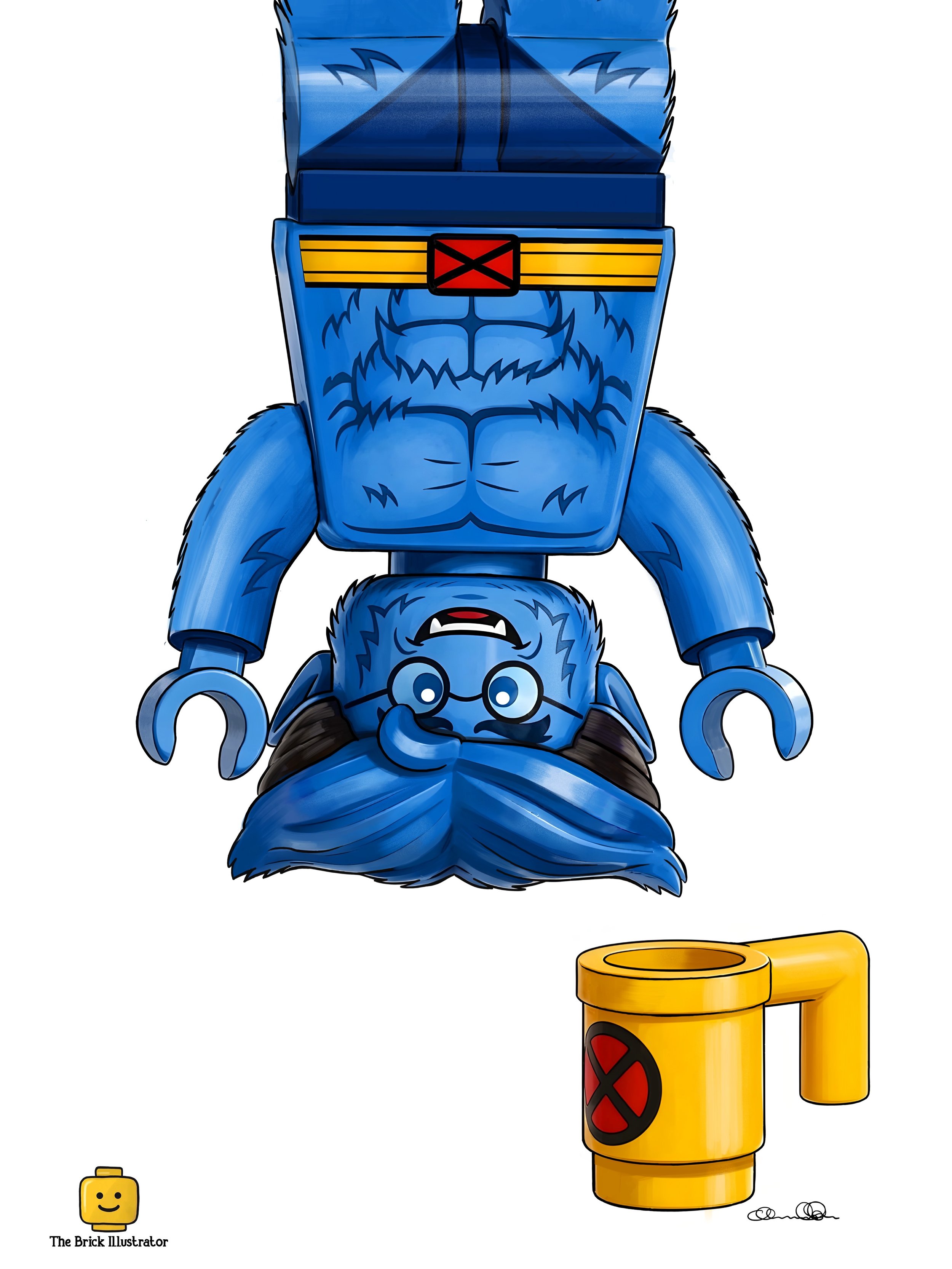 Things are looking up&hellip; or are they?

Here&rsquo;s my latest illustration of Beast from X-Men and naturally he&rsquo;s upside down.

Strong, agile, unbelievably intelligent, and probably the only mutant who could solve a complex equation while 