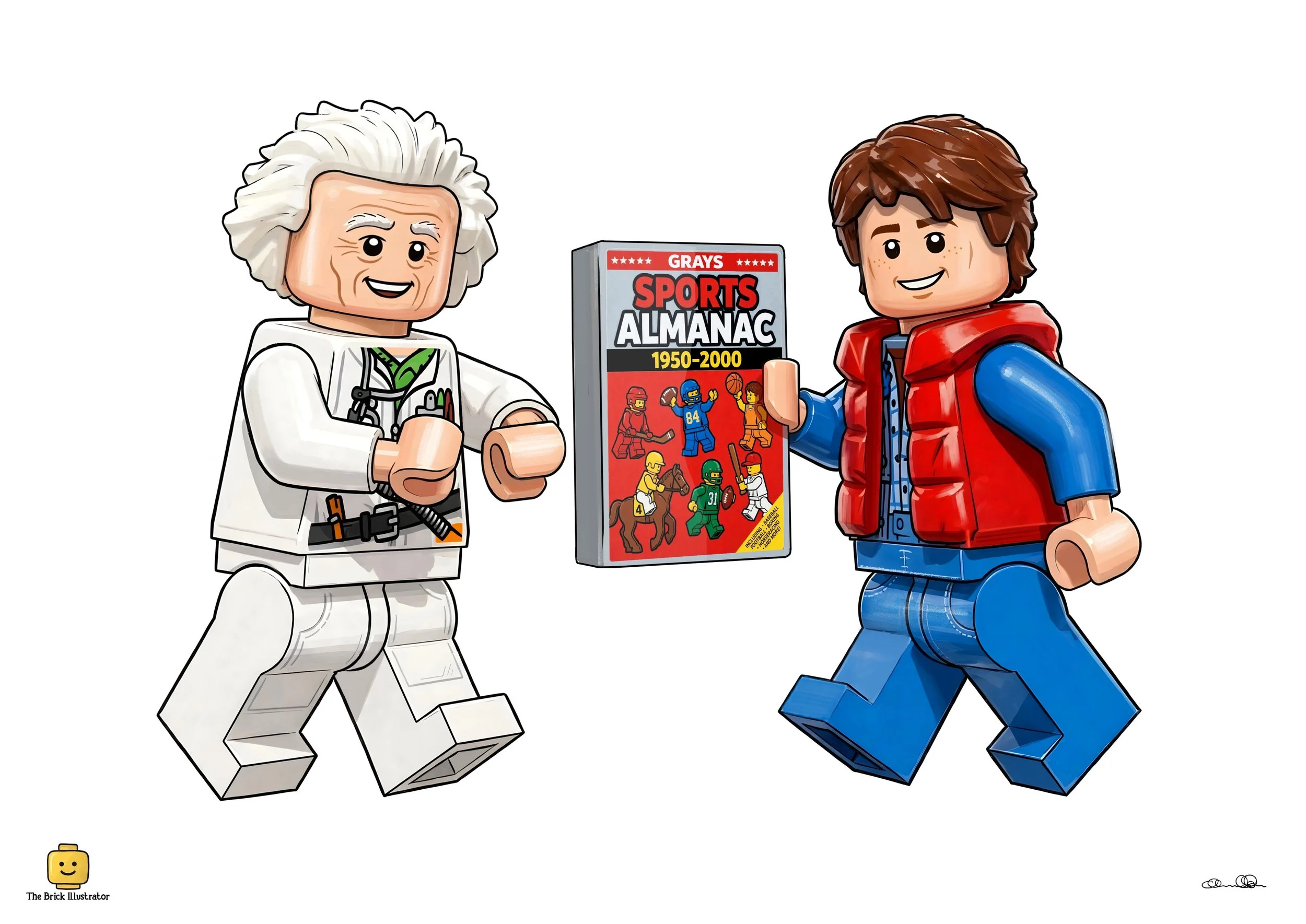 &ldquo;Great Scott!&rdquo;

Back to the Future will always be one of my favourite film trilogies of all time. So I couldn&rsquo;t resist turning one of its most memorable moments into minifigure form!

This illustration captures Marty handing the Spo