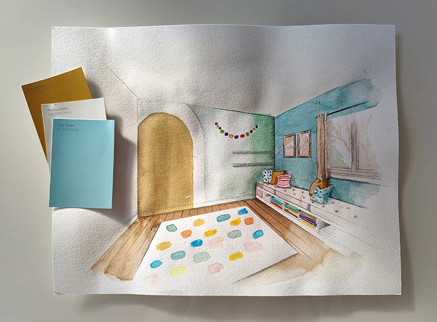 Schets kinderkamer