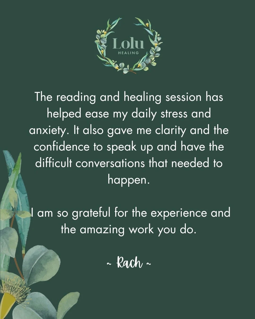 [Reading &amp; Healing session] ❤️❤️❤️

The reading and healing session has helped ease my daily stress and anxiety. It also gave me clarity and the confidence to speak up and have the difficult conversations that needed to happen.

I am so grateful 