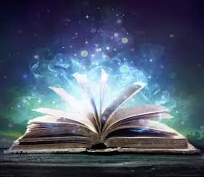 Open book with glowing light representing the Akashic Records, symbolising spiritual wisdom, insight and guidance.