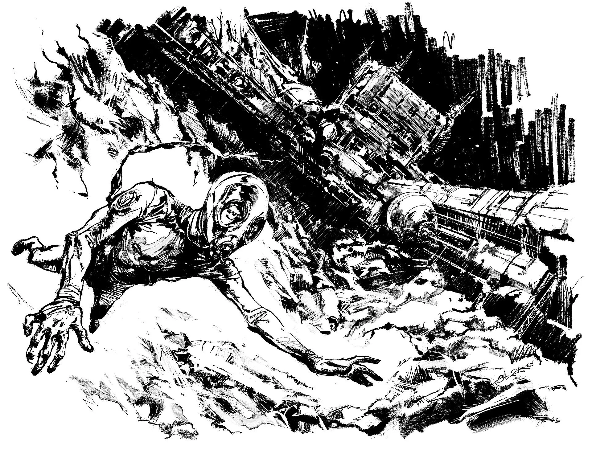 Art By Eldar Zakirov https://eldarzakirov.com/Graphic-Art-Illustration/The-Pearl-Divers-of-Connell-B-for-Analog-Magazine