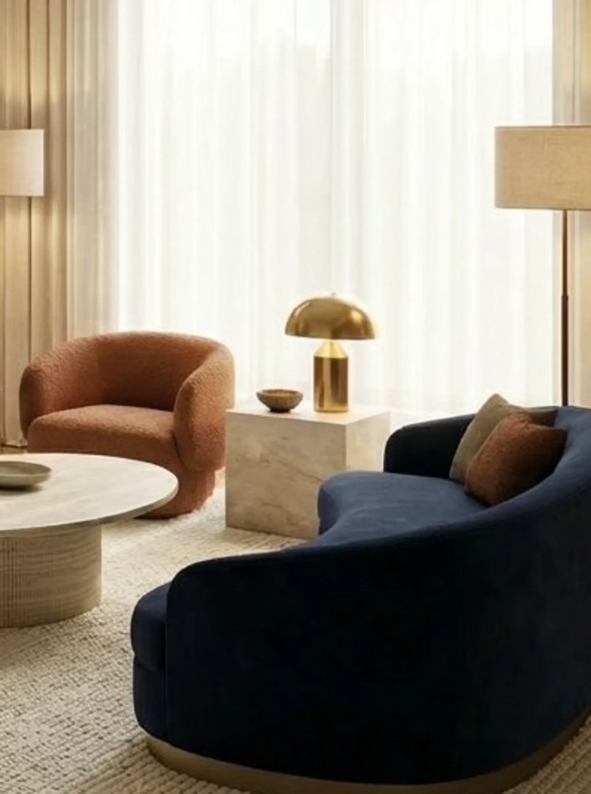 Gema - Table d’appoint Cubique - Travertin Classique