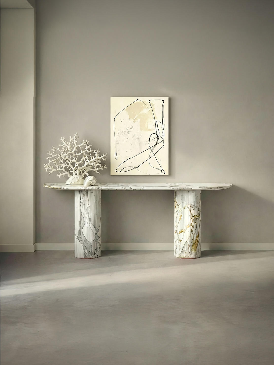 Ombrure - Console Demi-cercle - Marbre Calacatta Oro