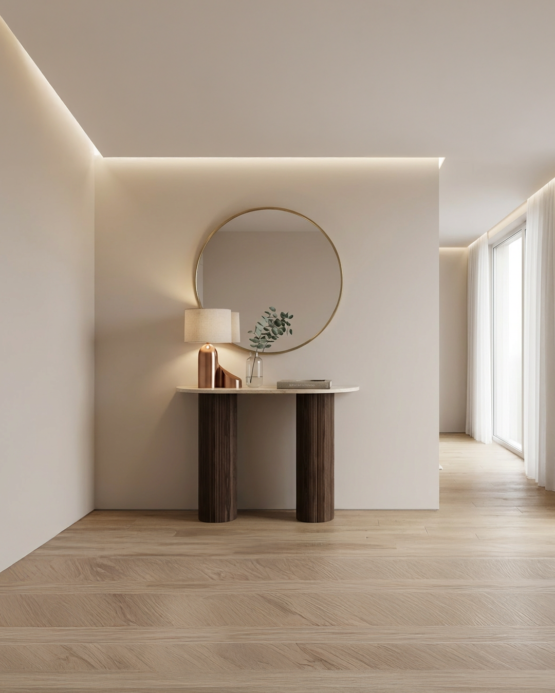 Ombrure mini - Console Demi-cercle - Marbre Crema