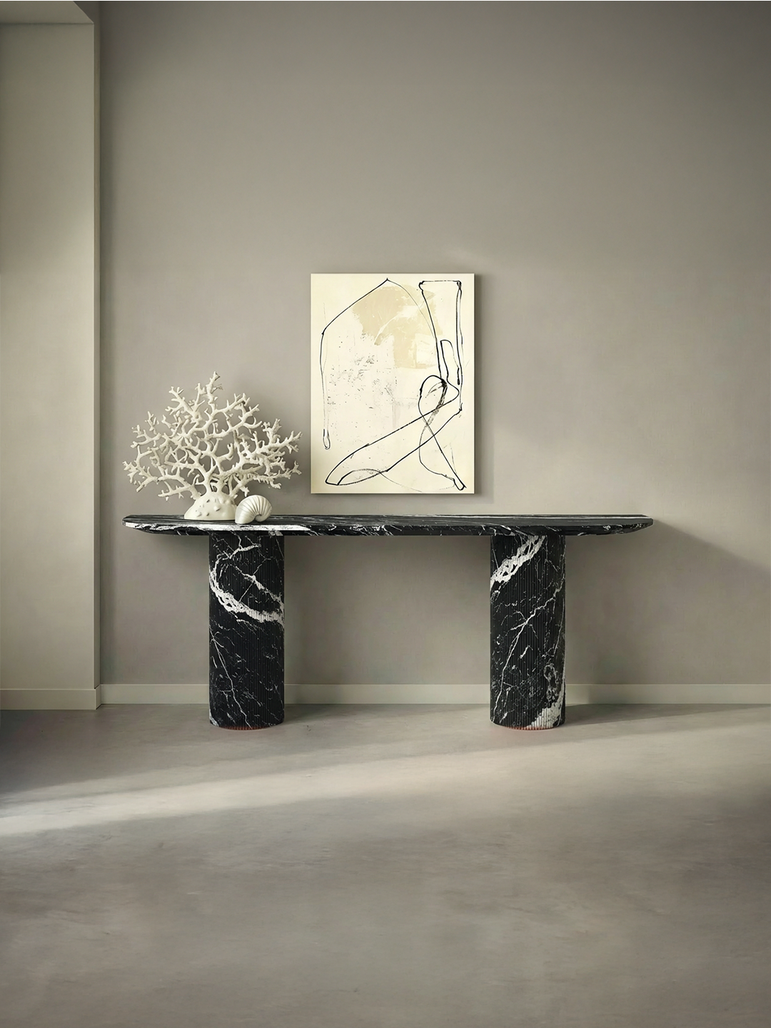 Ombrure - Console Rectangulaire - Marbre Nero Maquina