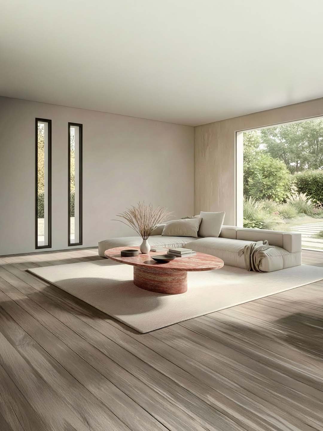 Valleyra - Table basse Elliptique - Travertin Rouge