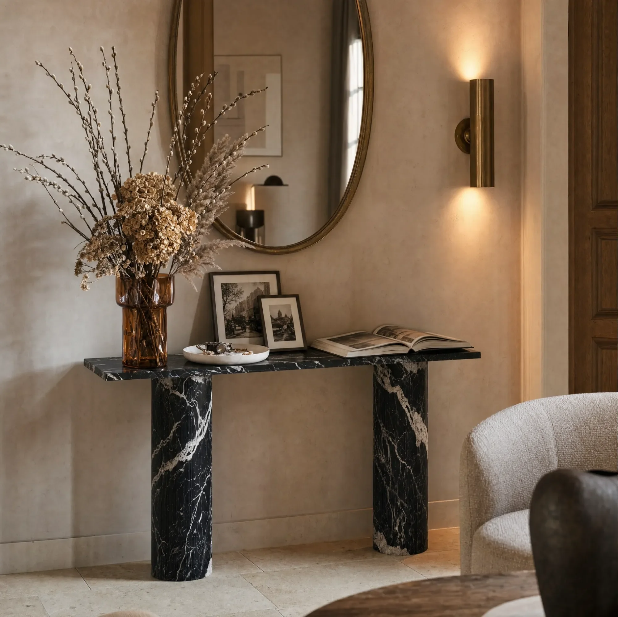 Ombrure - Console Rectangulaire - Marbre Nero Maquina