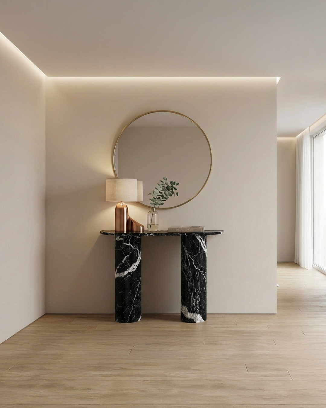 Ombrure mini - Console Demi-cercle - Marbre Nero Maquina