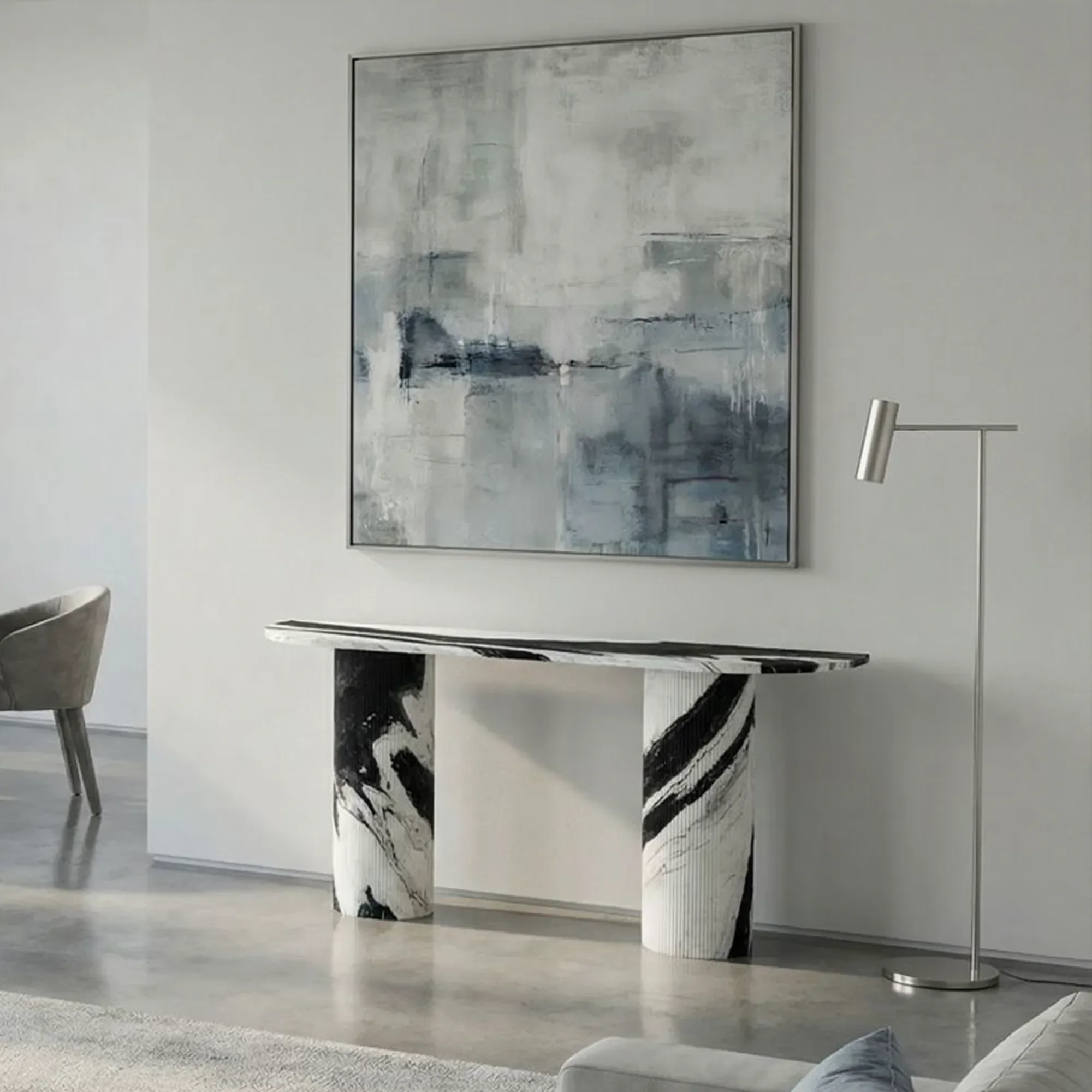 Ombrure - Console Demi-cercle - Marbre Panda