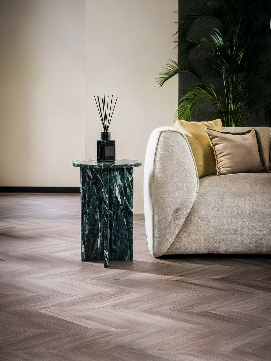 Ocel - Table d’appoint Ronde - Marbre Verde Alpi