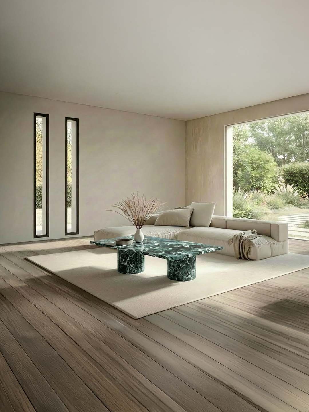 Jaspura - Table basse Rectangulaire - Marbre Verde Alpi