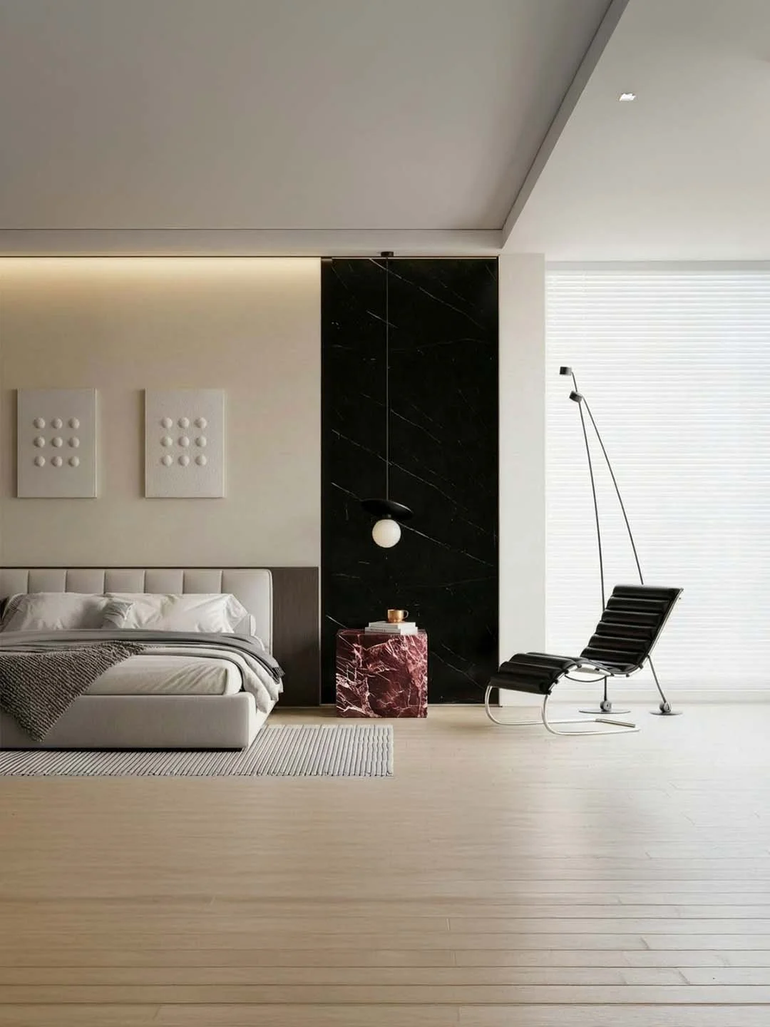 Gema - Table d’appoint Cubique - Marbre Rosso Levano