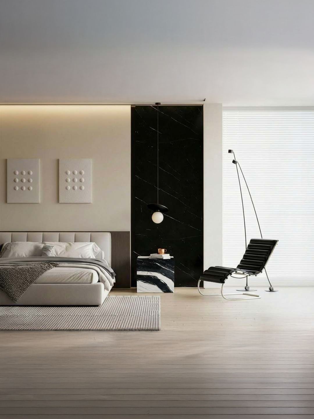 Gema - Table d’appoint Cubique - Marbre Panda