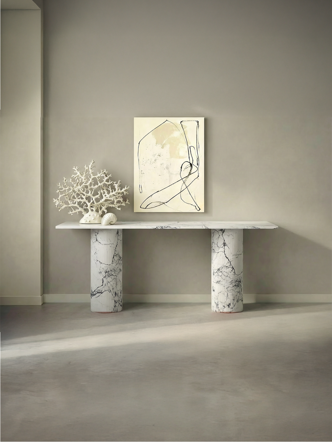 Ombrure - Console Rectangulaire - Marbre Statuario Carrara